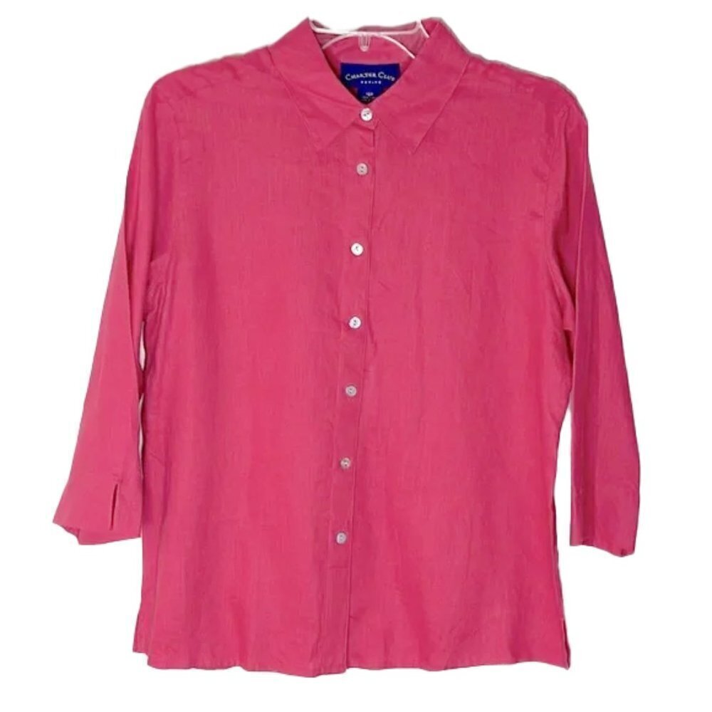 ❤️ 🆕 CHARTER CLUB Perite Button Down Top Sise 10P
